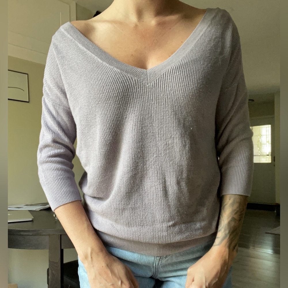 DYNAMITE | Lilac Knit Off the Shoulder Sweater